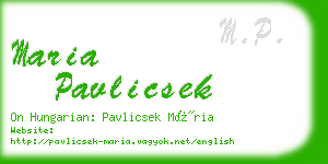 maria pavlicsek business card